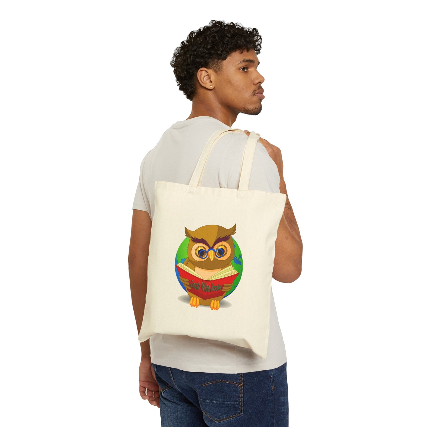 Cotton Canvas Tote Bag "Earth Wise Books"