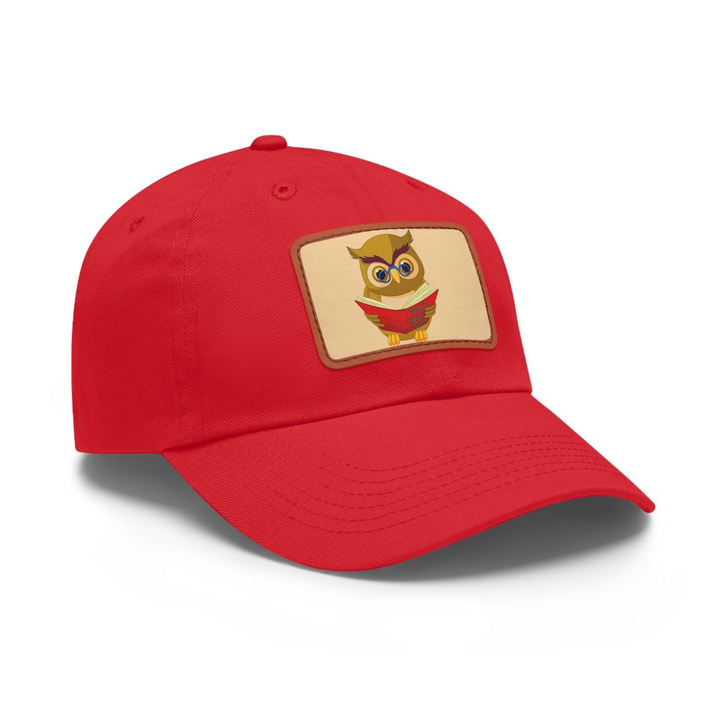 Dad Hat with Leather Patch (Rectangle) "How to Give A Hoot" Owl