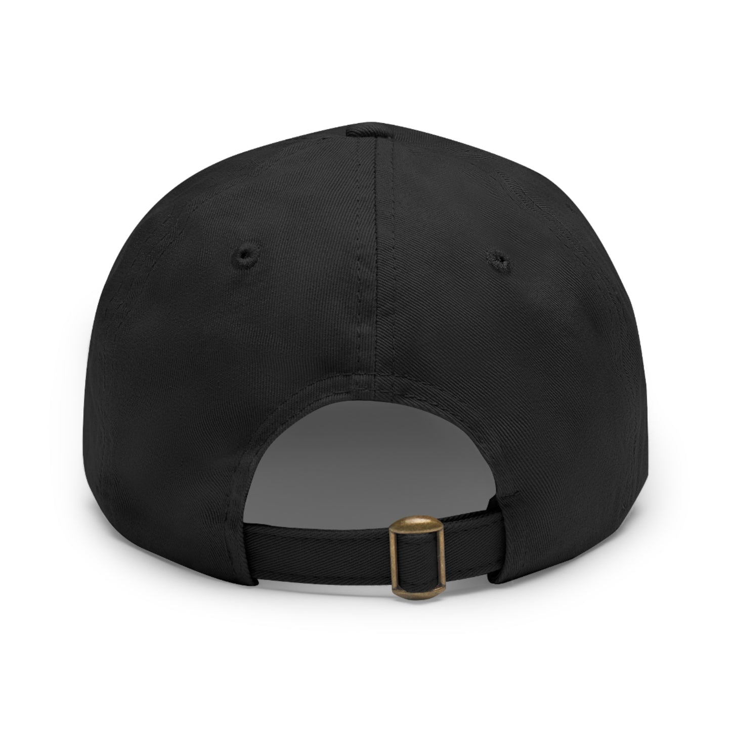 Dad Hat with Leather Patch (Rectangle) "Smiley Face with Glasses"