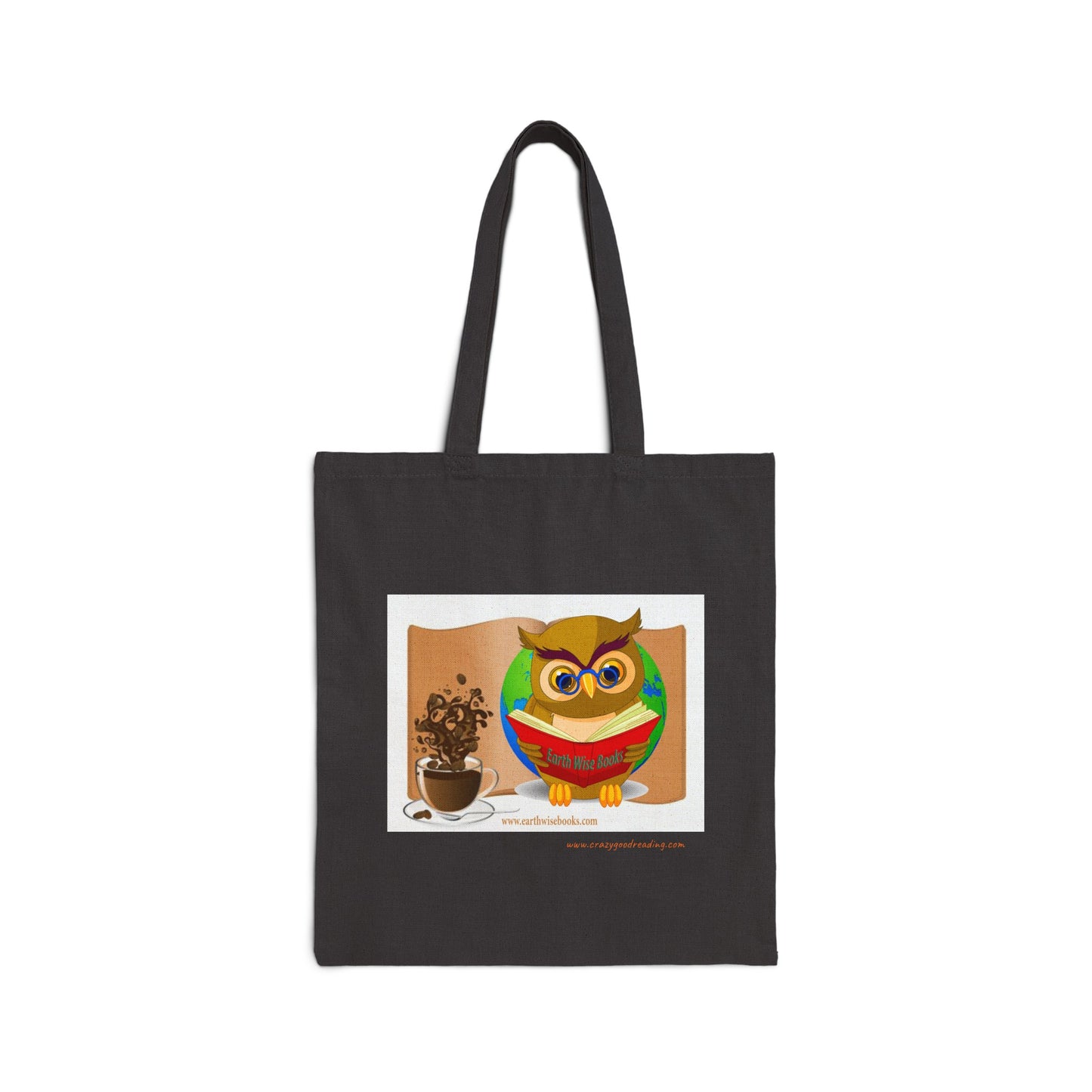 Cotton Canvas Tote Bag "Owl with coffee"