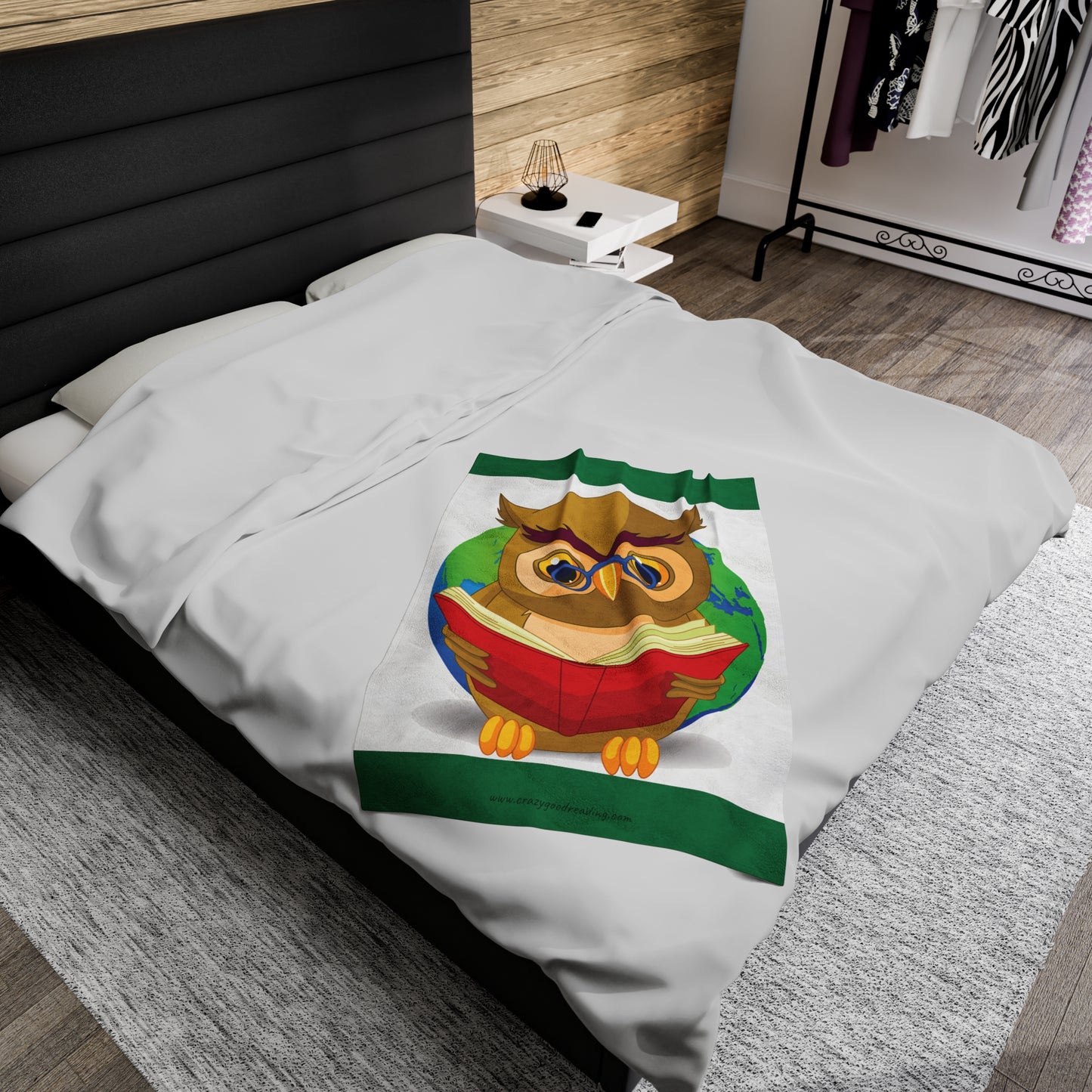Velveteen Plush Blanket  Owl and Earth logo
