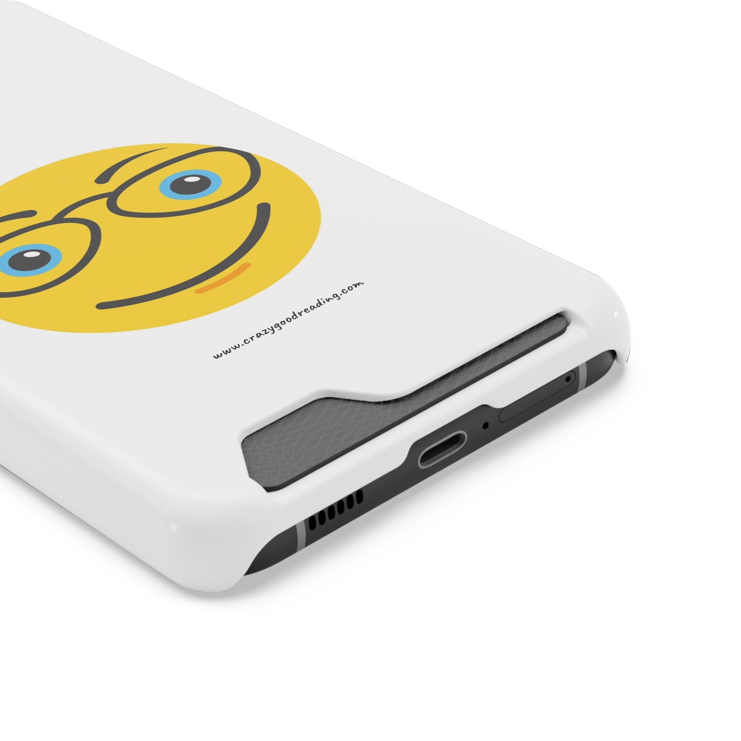 Phone Case With Card Holder "Smiley Face with Glasses"