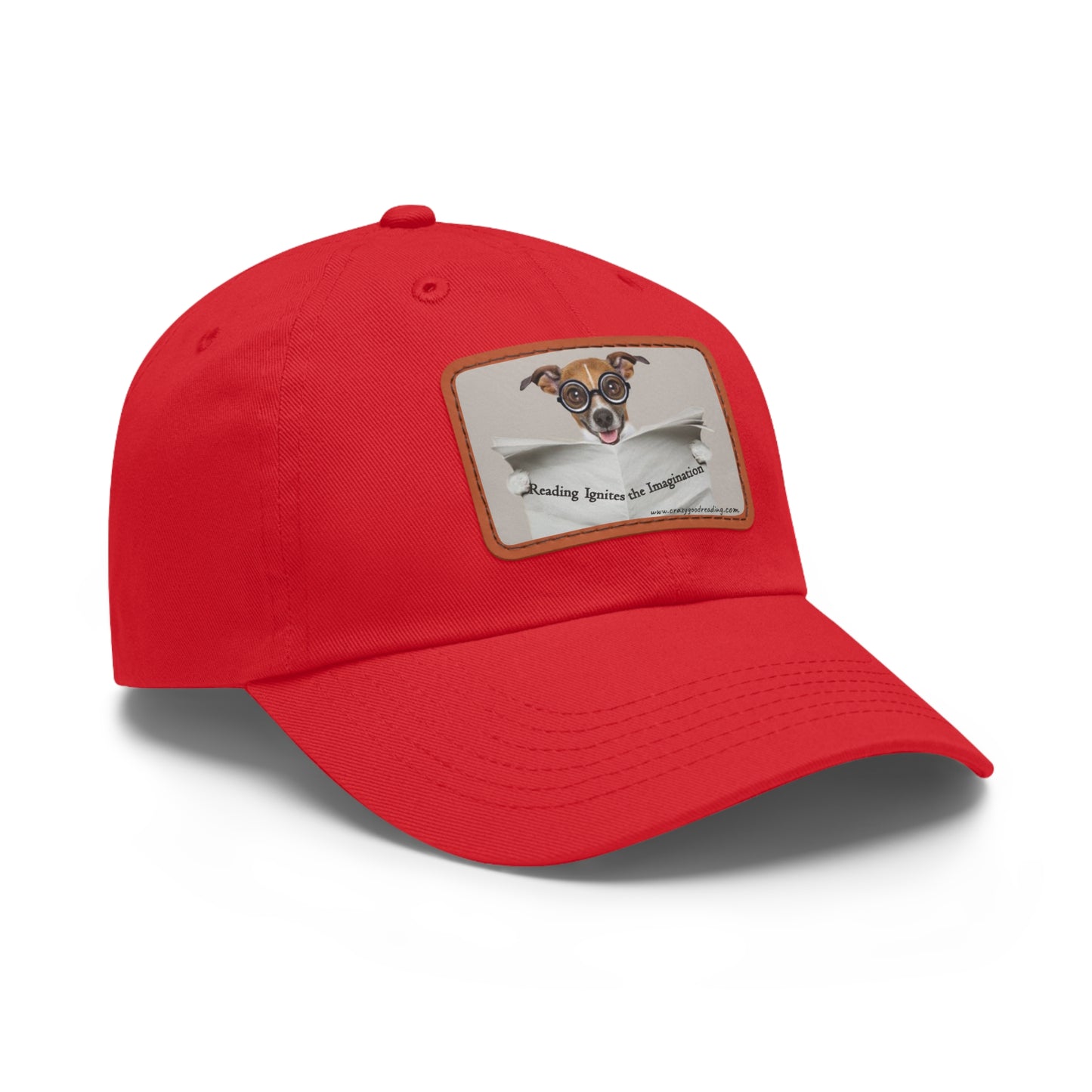 Dad Hat with Leather Patch (Rectangle) "Reading Ignites Imagination"