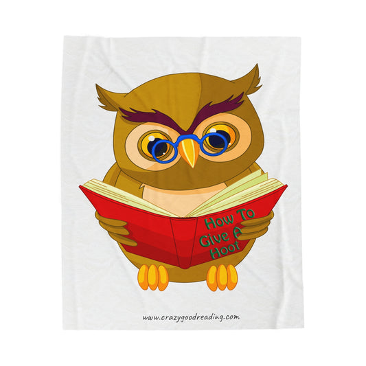 Velveteen Plush Blanket "How to give a hoot"