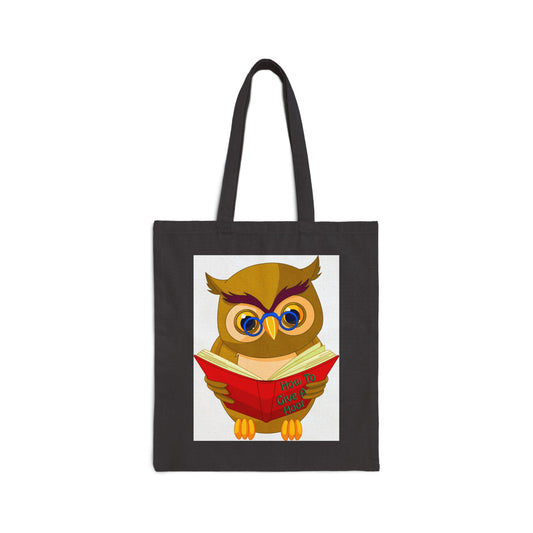 Cotton Canvas Tote Bag "Give a Hoot"