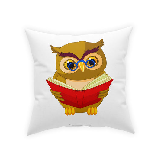 Broadcloth Pillow Owl Reading