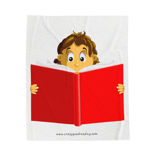 Velveteen Plush Blanket: Girl Reading Book