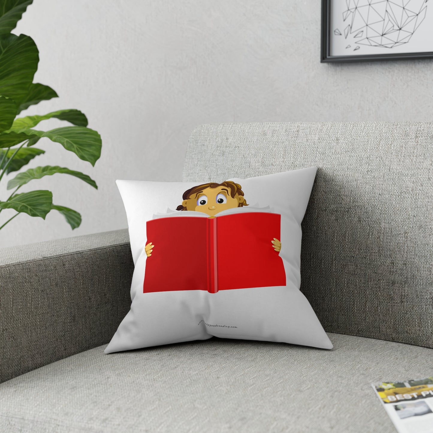 Broadcloth Pillow Girl Reading