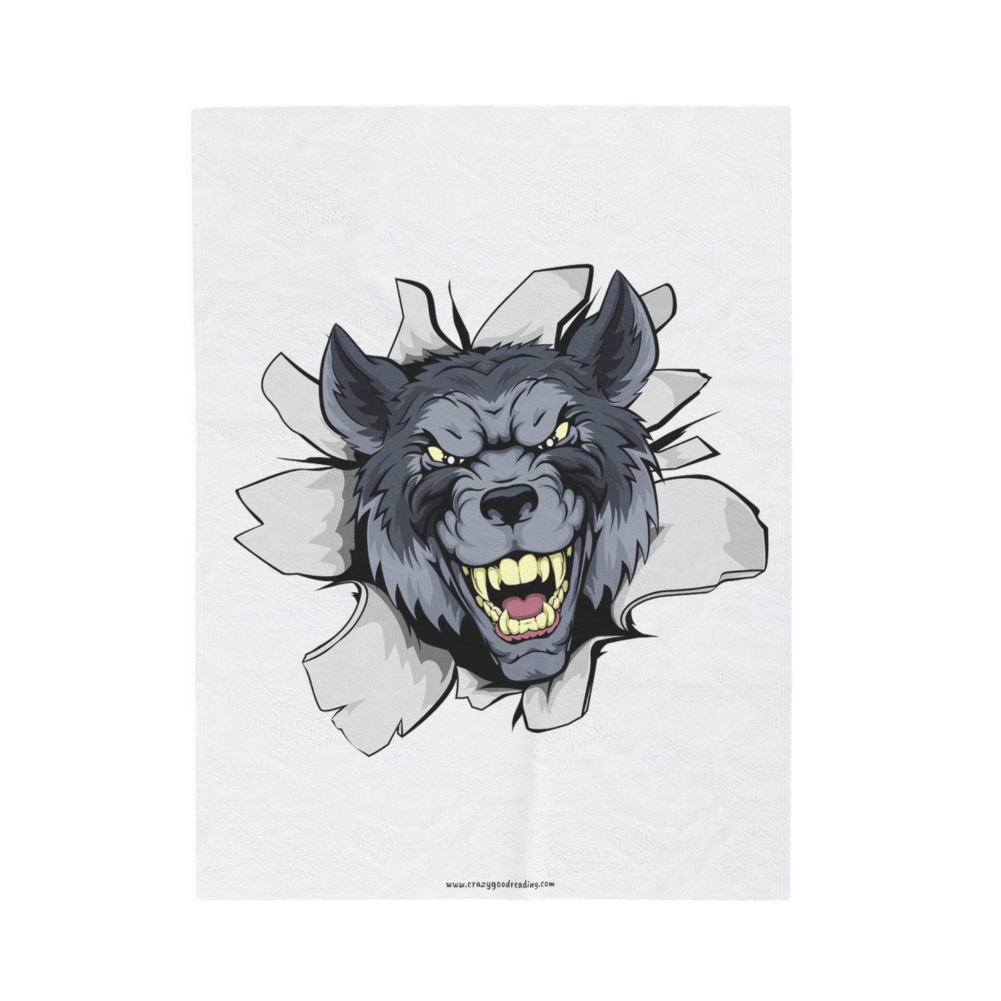 Velveteen Plush Blanket "Fierce Wolf"