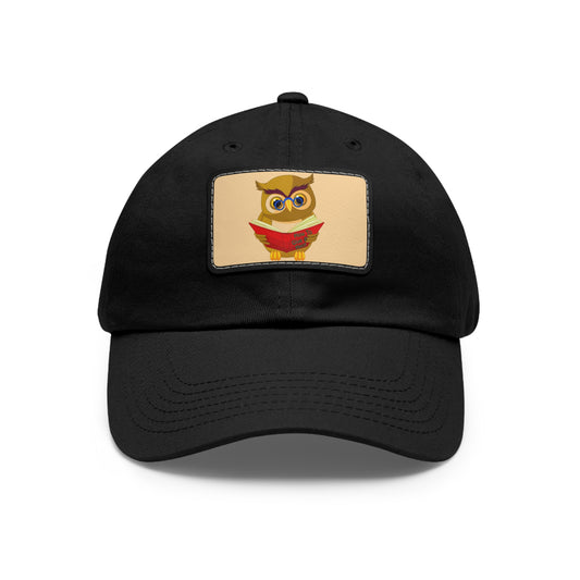 Dad Hat with Leather Patch (Rectangle) "How to Give A Hoot" Owl