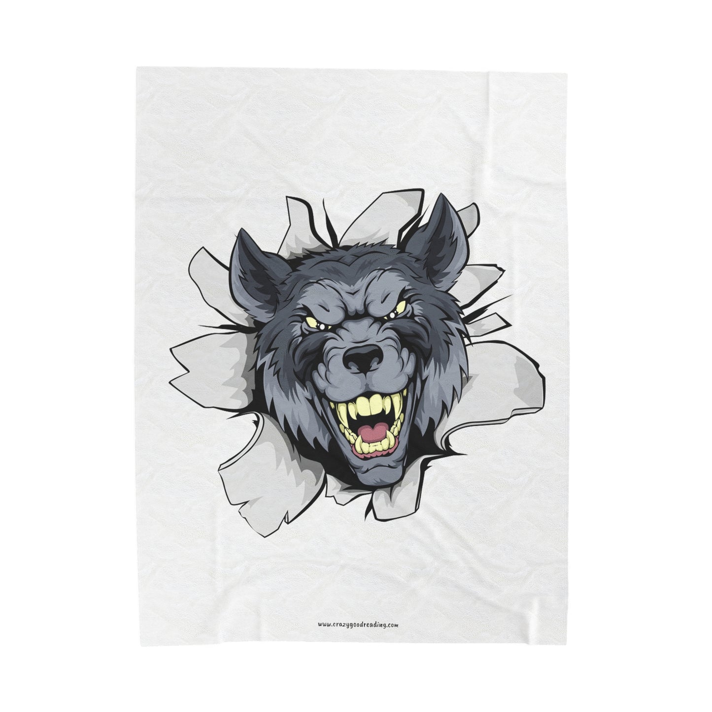 Velveteen Plush Blanket "Fierce Wolf"