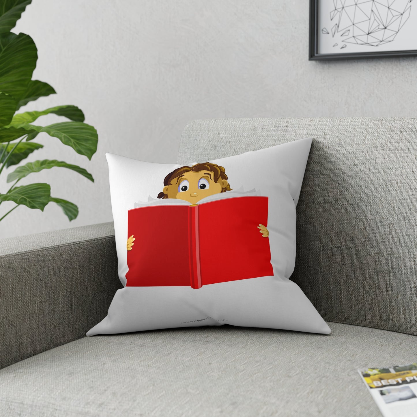 Broadcloth Pillow Girl Reading