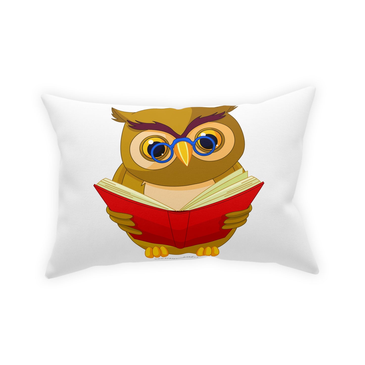 Broadcloth Pillow Owl Reading