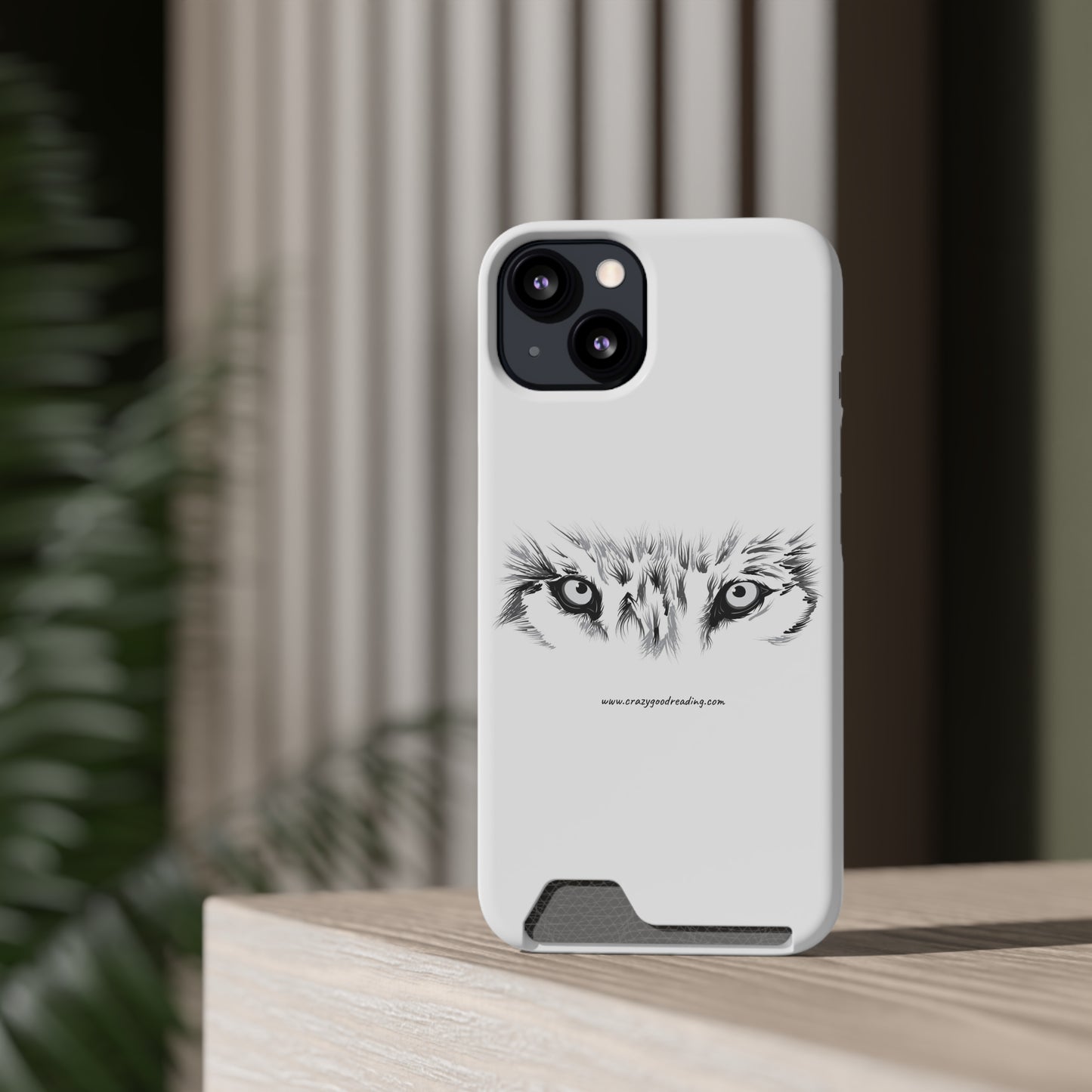 Phone Case With Card Holder "Wolf Eyes"