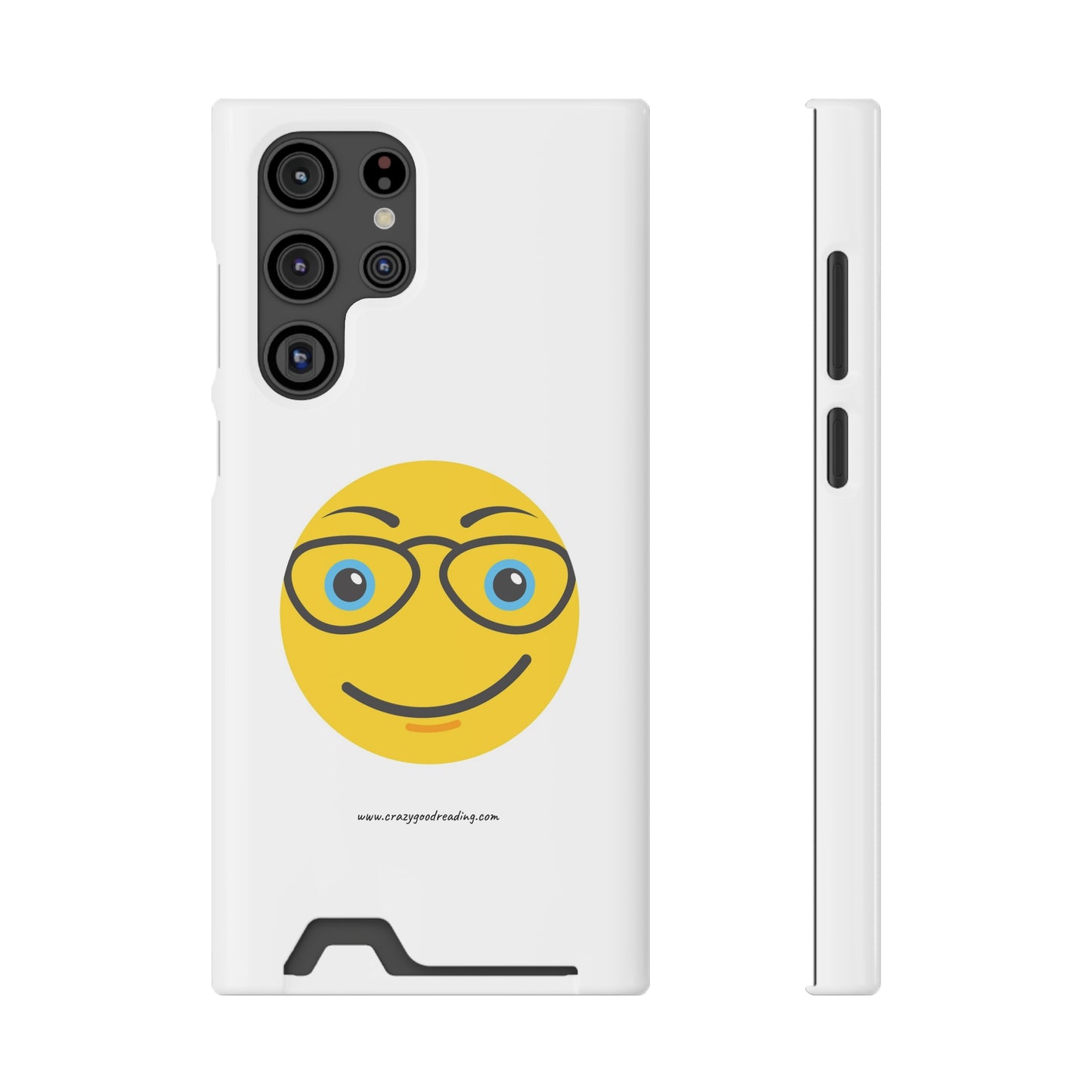 Phone Case With Card Holder "Smiley Face with Glasses"