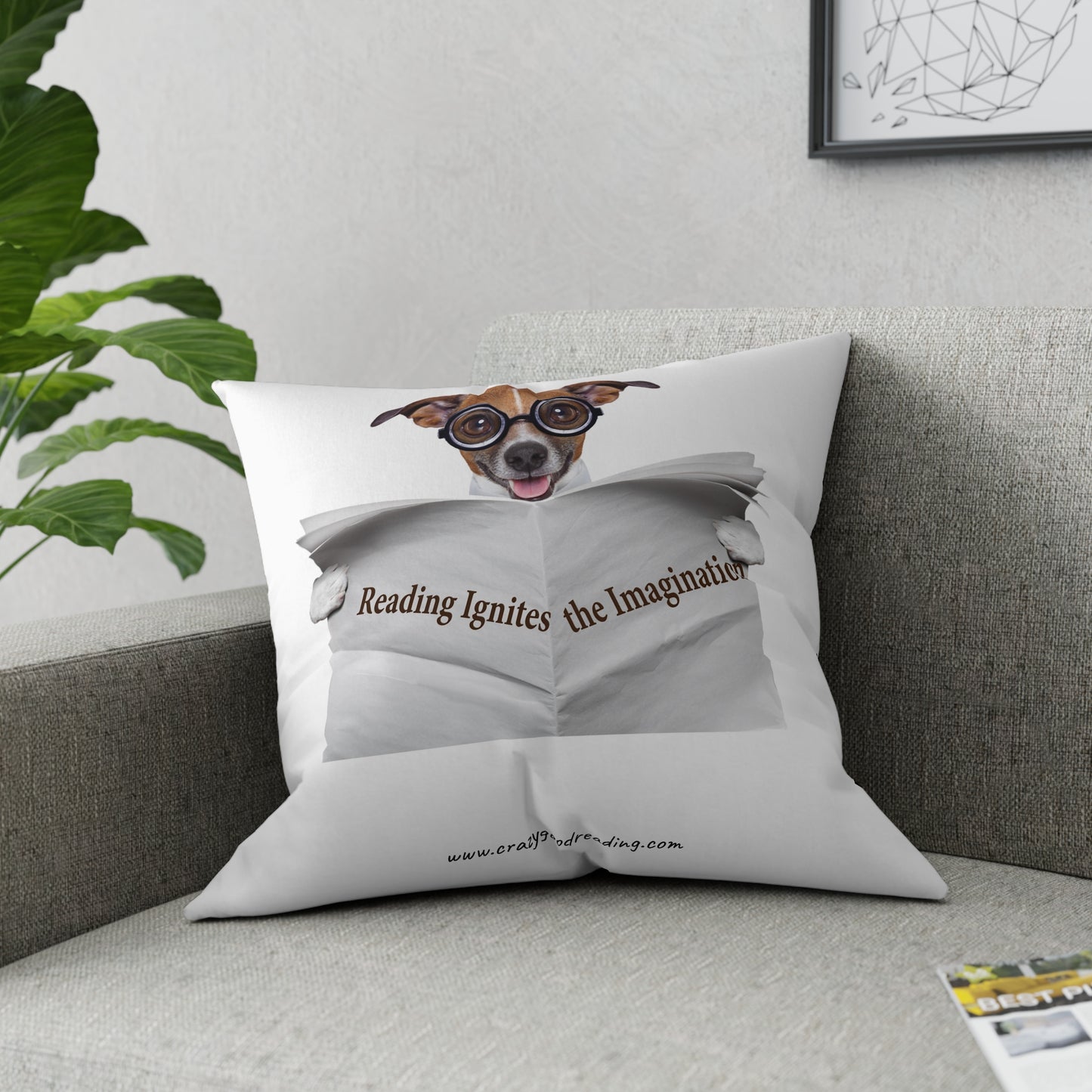 Broadcloth Pillow Reading Ignites Imagination