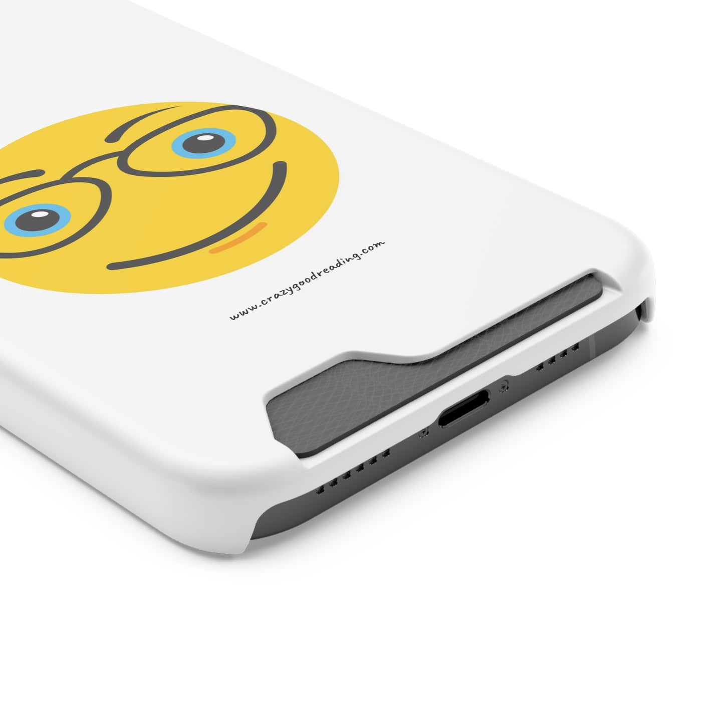 Phone Case With Card Holder "Smiley Face with Glasses"