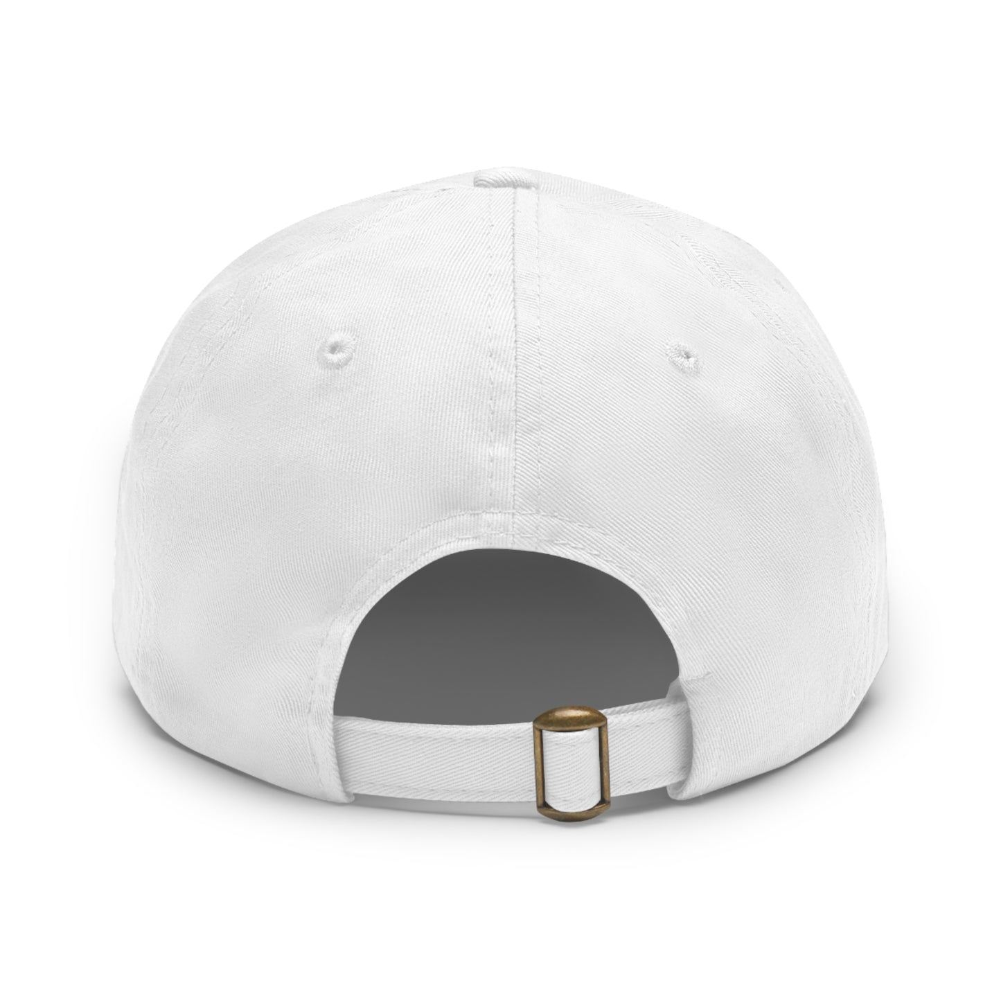 Dad Hat with Leather Patch (Round) goofy smiley face