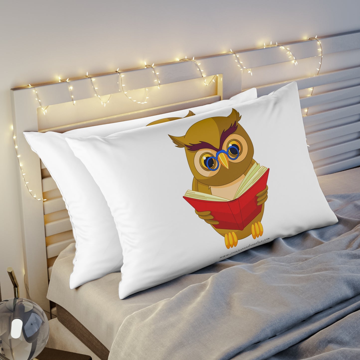 Pillow Sham Owl Reading