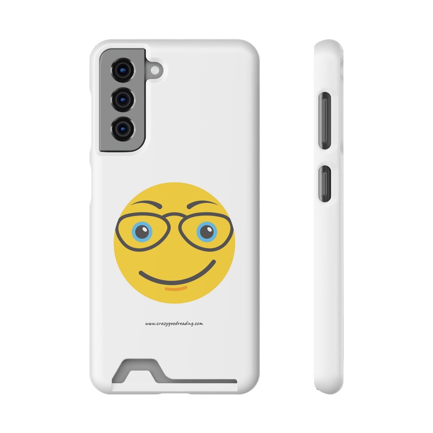 Phone Case With Card Holder "Smiley Face with Glasses"