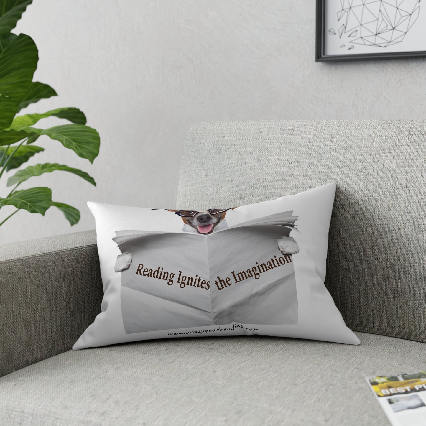 Broadcloth Pillow Reading Ignites Imagination