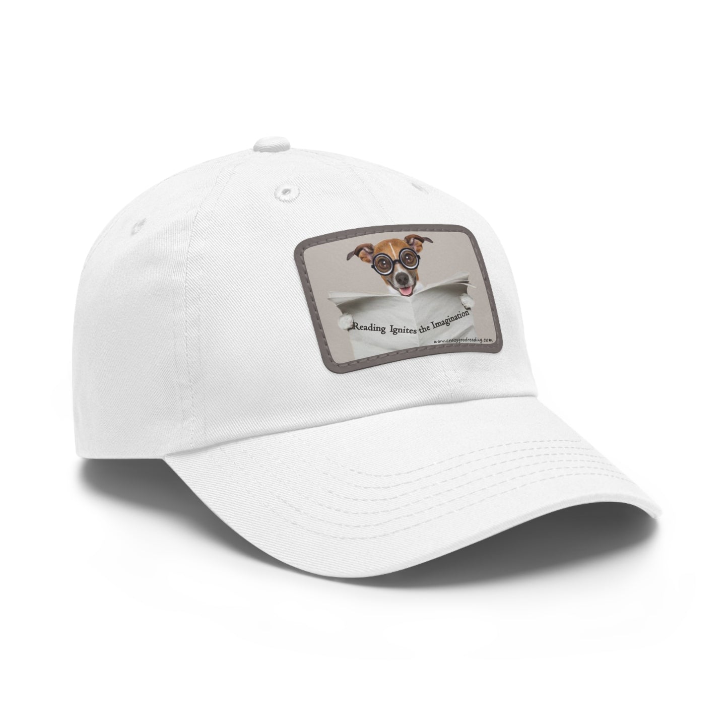 Dad Hat with Leather Patch (Rectangle) "Reading Ignites Imagination"