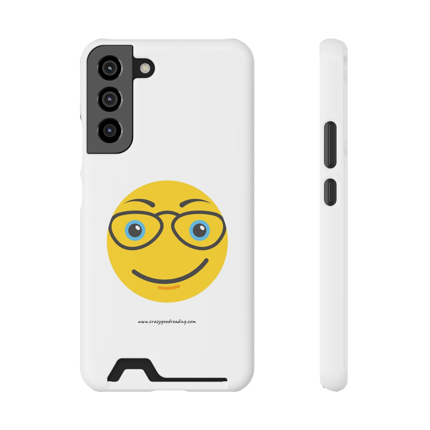 Phone Case With Card Holder "Smiley Face with Glasses"