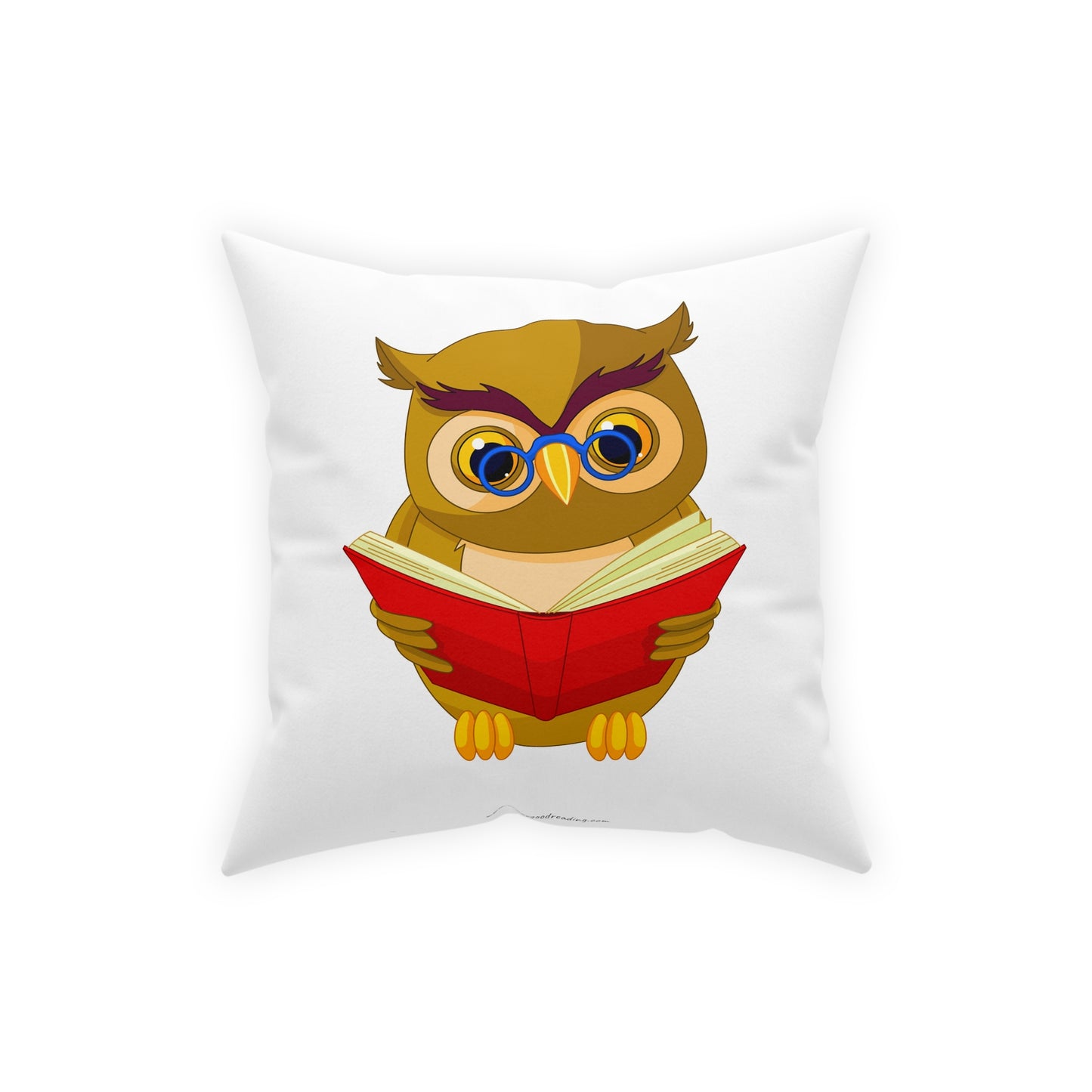 Broadcloth Pillow Owl Reading