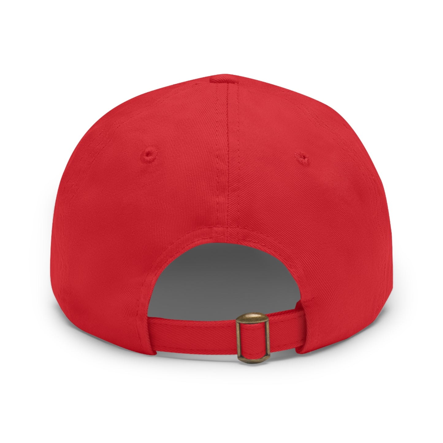 Dad Hat with Leather Patch (Rectangle) "Smiley Face with Glasses"