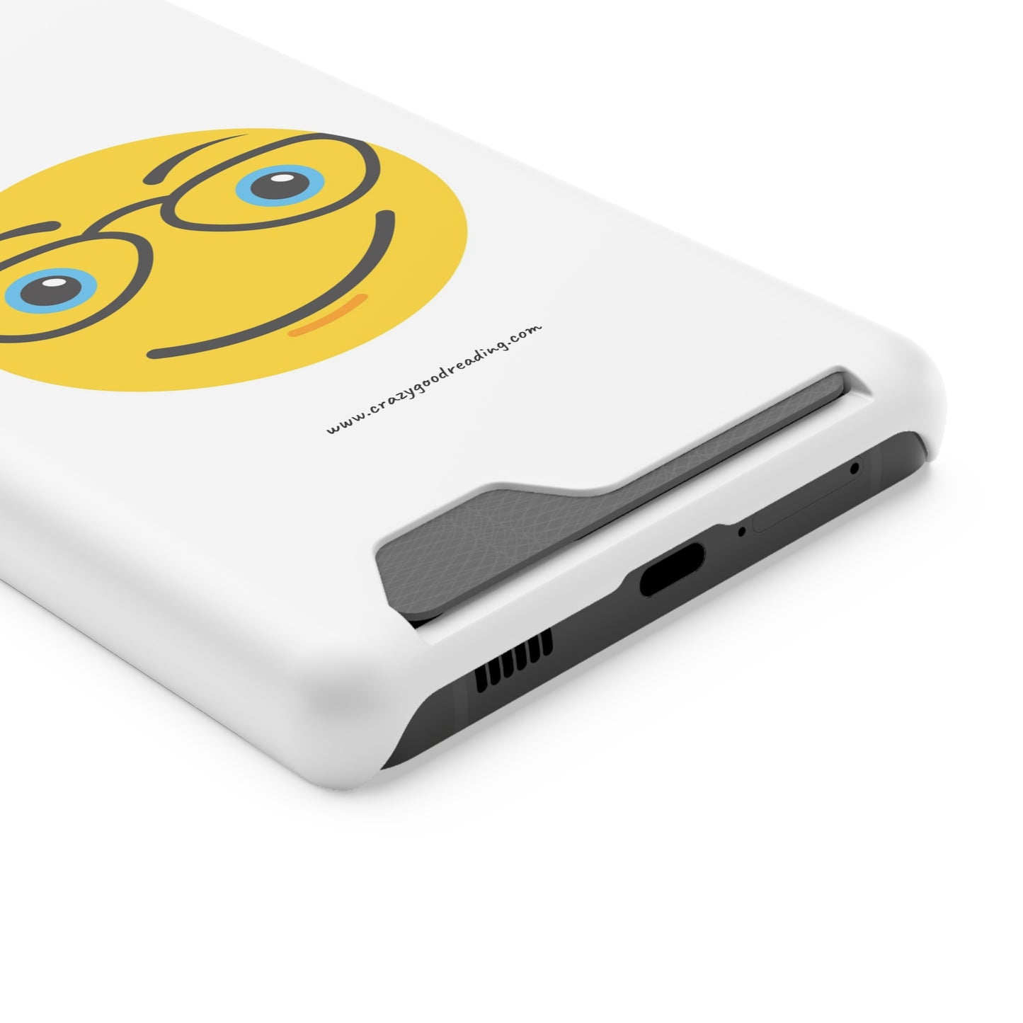 Phone Case With Card Holder "Smiley Face with Glasses"