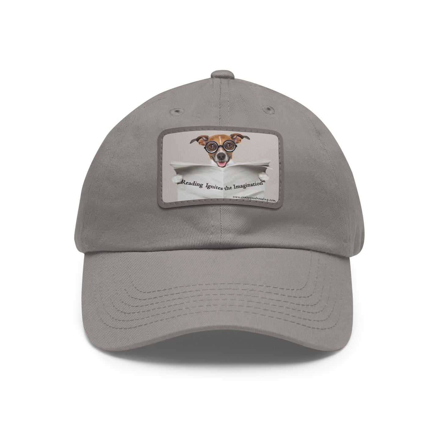 Dad Hat with Leather Patch (Rectangle) "Reading Ignites Imagination"