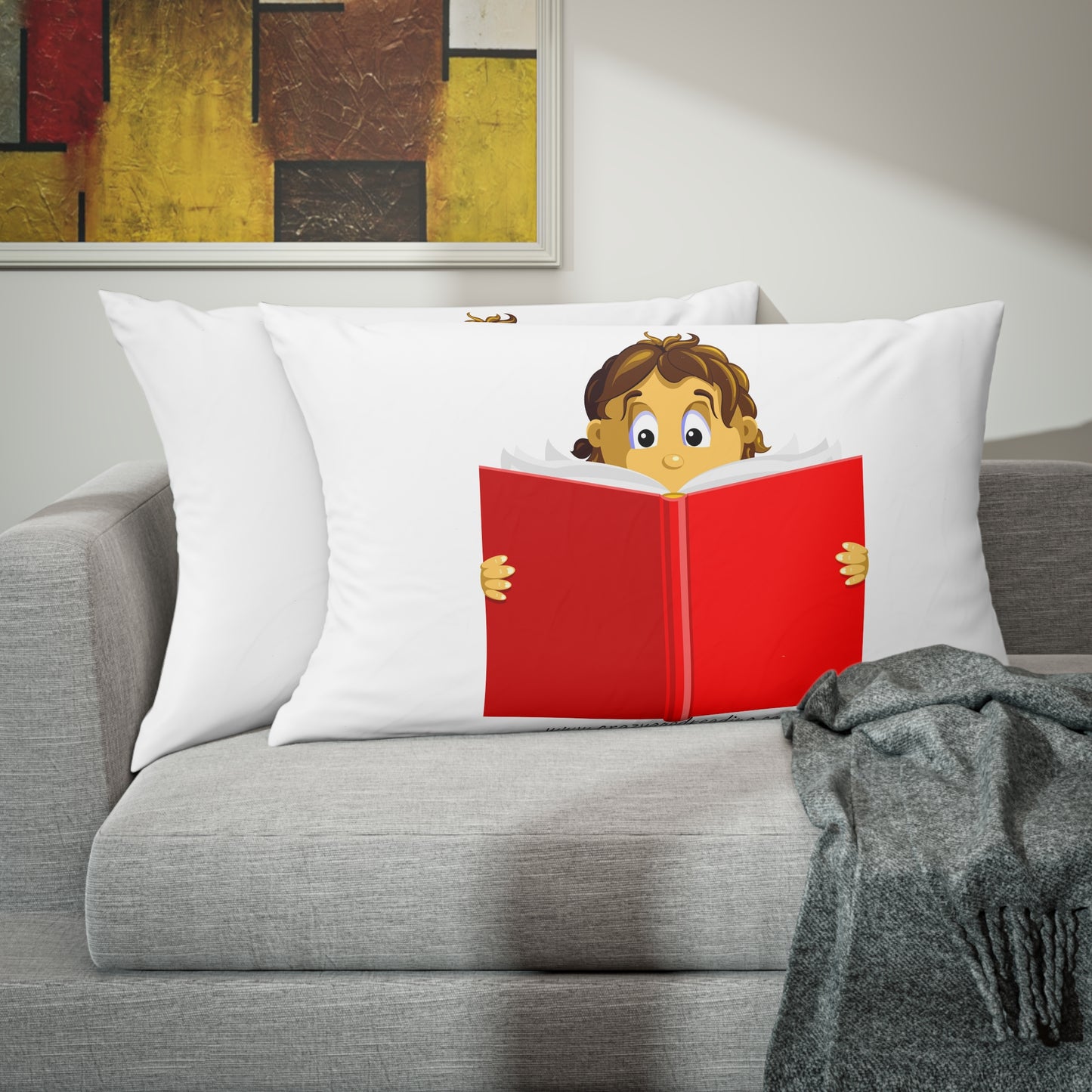 Pillow Sham Girl Reading