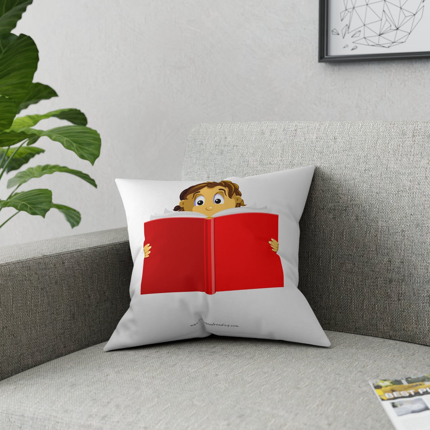 Broadcloth Pillow Girl Reading