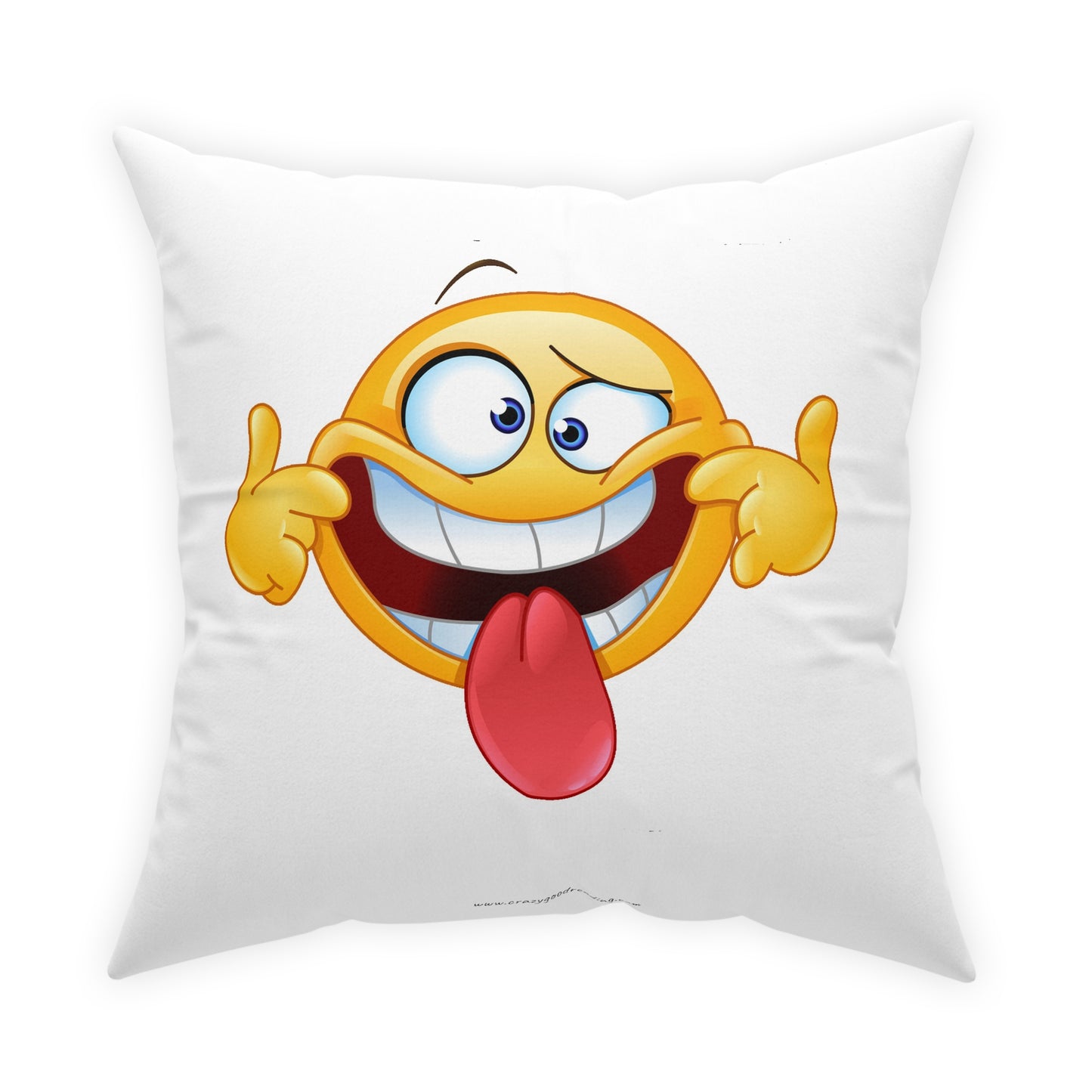 Broadcloth Pillow: Goofy Smiley Face