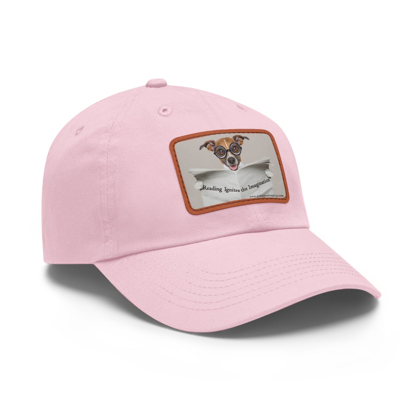 Dad Hat with Leather Patch (Rectangle) "Reading Ignites Imagination"