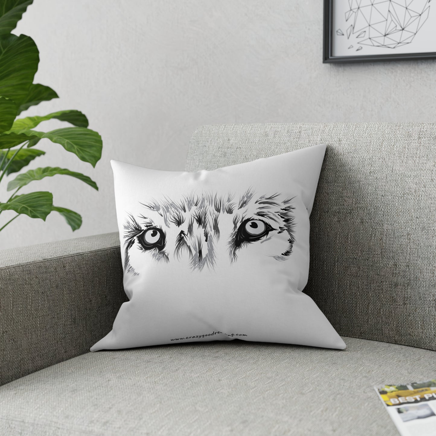 Broadcloth Pillow Wolf Eyes