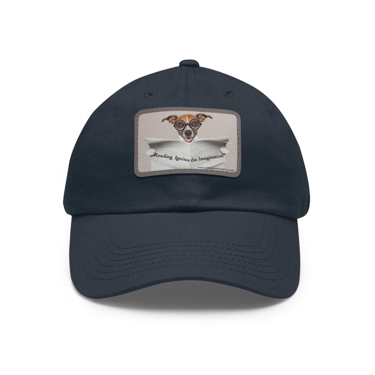 Dad Hat with Leather Patch (Rectangle) "Reading Ignites Imagination"