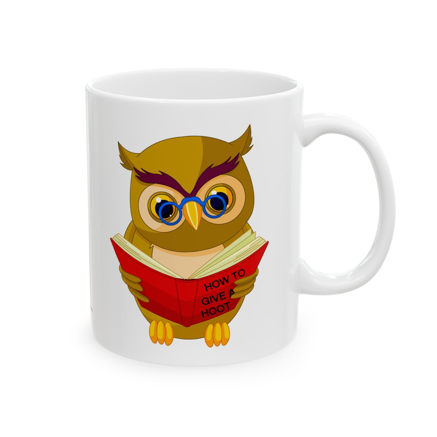 Ceramic Mug, 11oz How to Give a Hoot