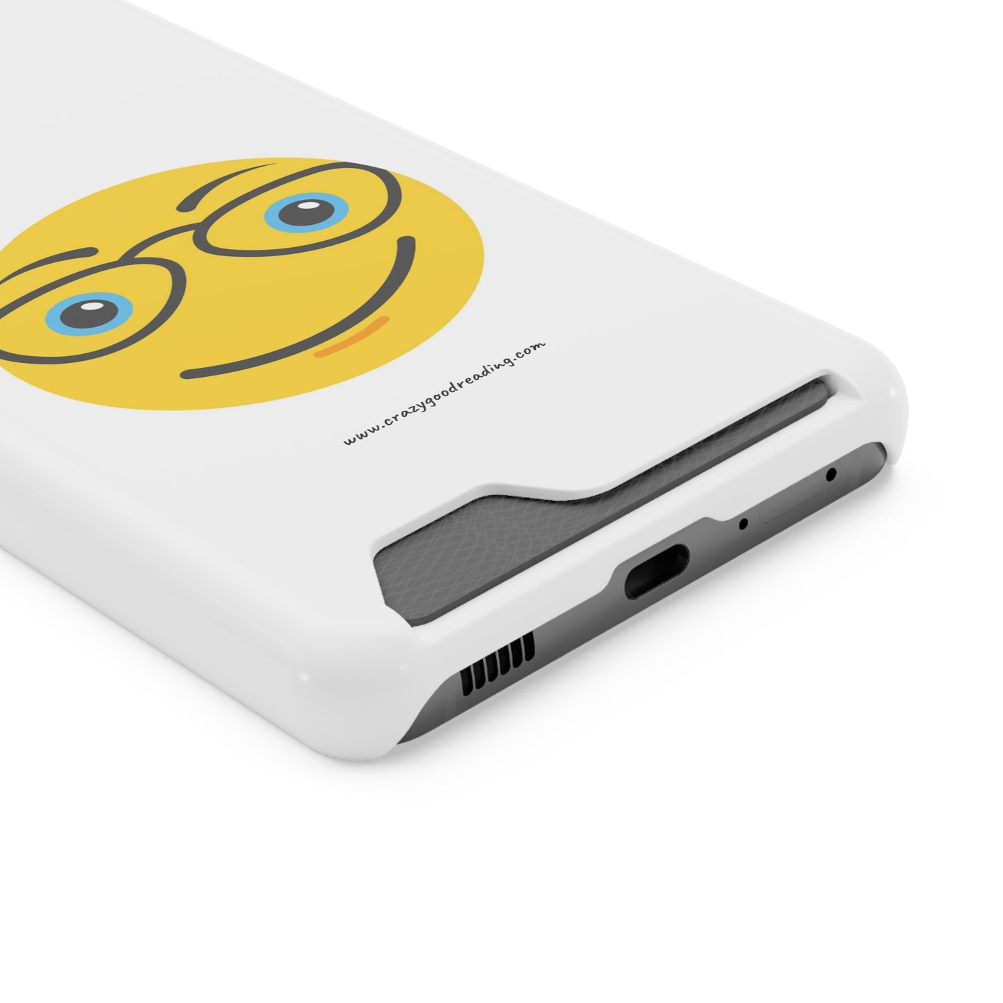 Phone Case With Card Holder "Smiley Face with Glasses"