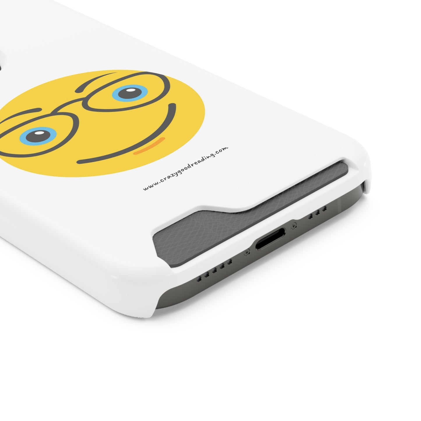 Phone Case With Card Holder "Smiley Face with Glasses"