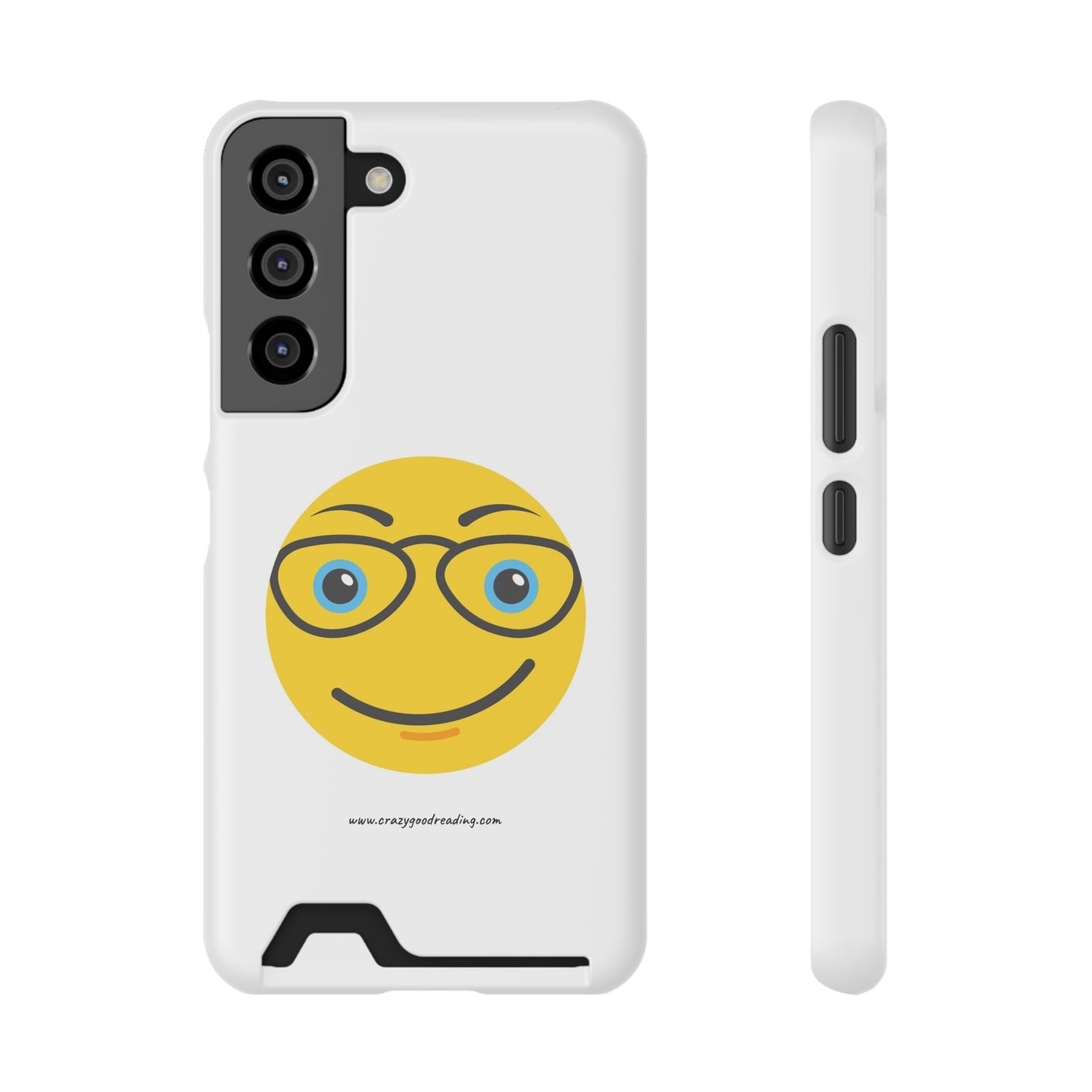 Phone Case With Card Holder "Smiley Face with Glasses"