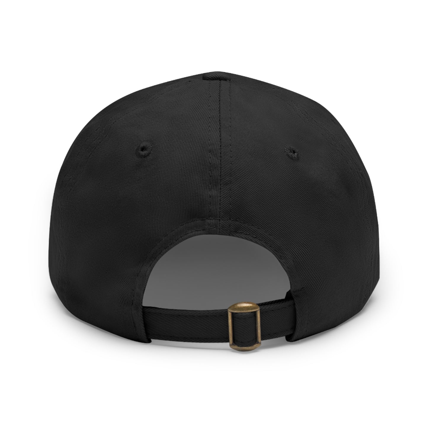 Dad Hat with Leather Patch (Round) goofy smiley face