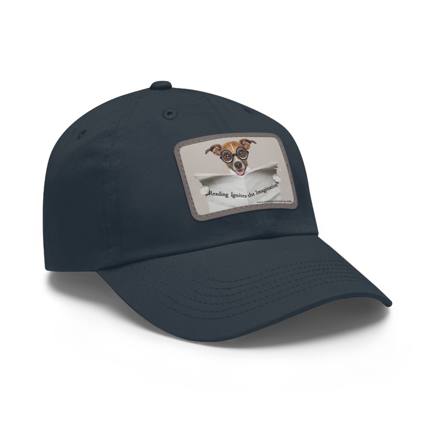 Dad Hat with Leather Patch (Rectangle) "Reading Ignites Imagination"