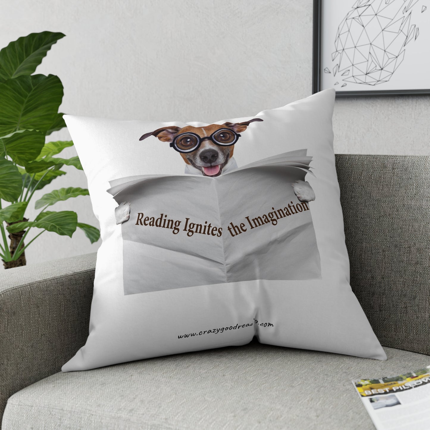 Broadcloth Pillow Reading Ignites Imagination