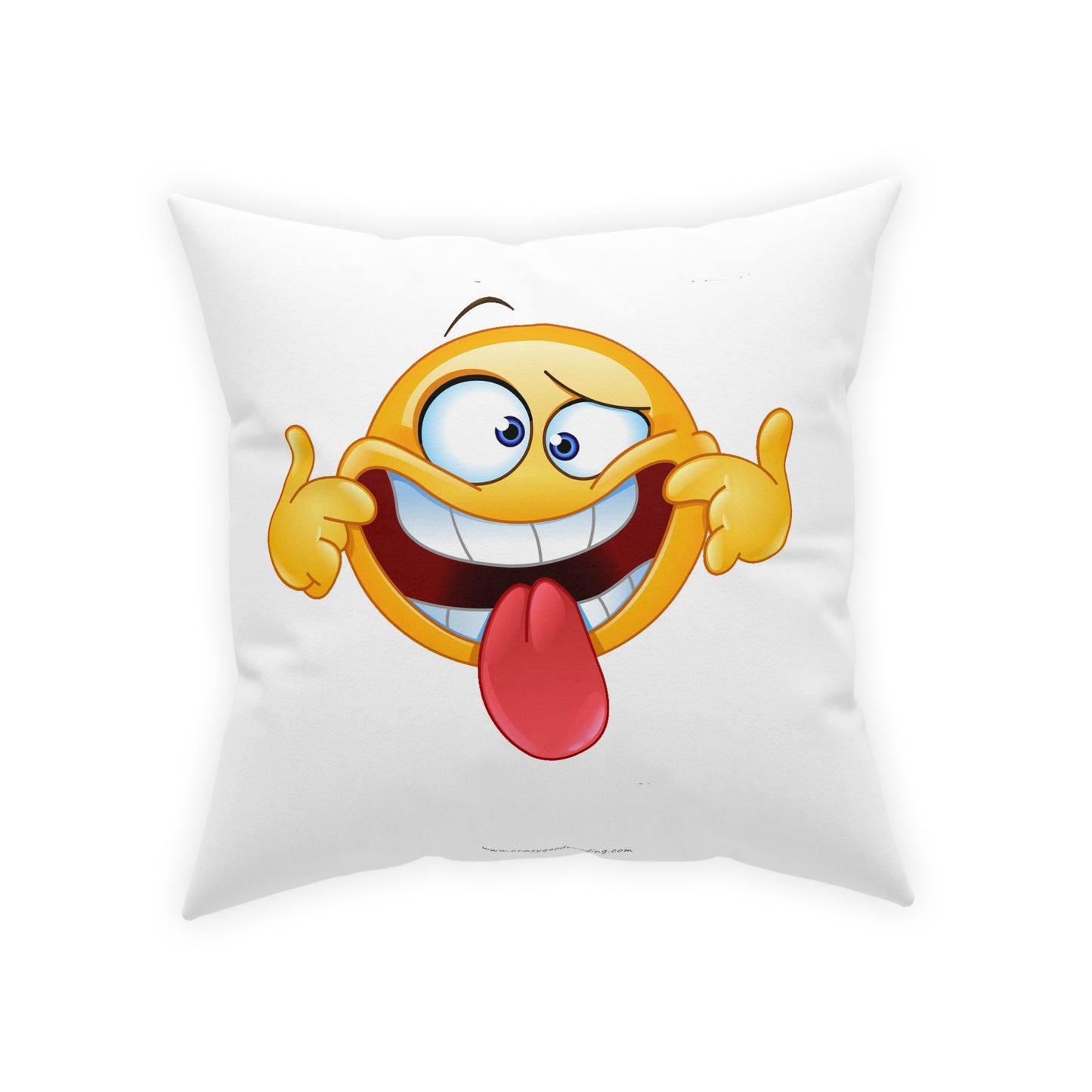 Broadcloth Pillow: Goofy Smiley Face