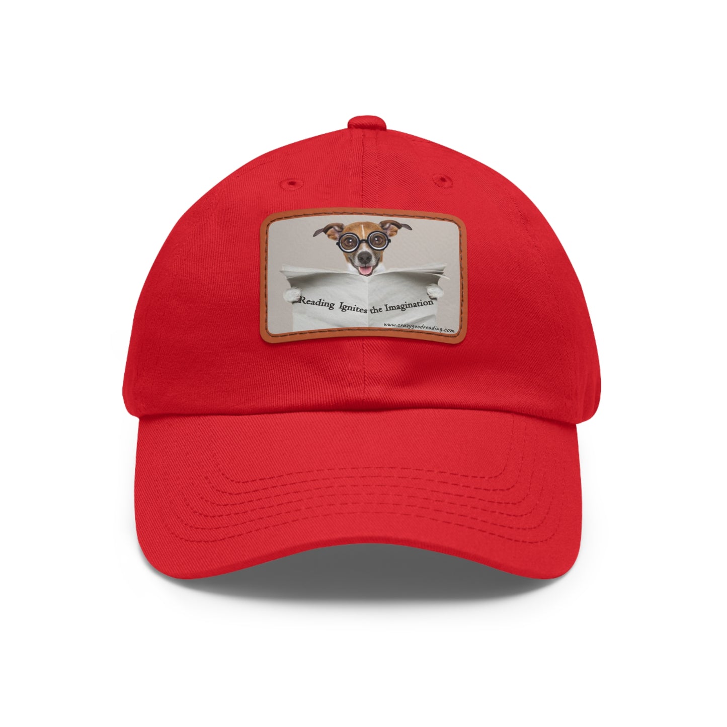 Dad Hat with Leather Patch (Rectangle) "Reading Ignites Imagination"