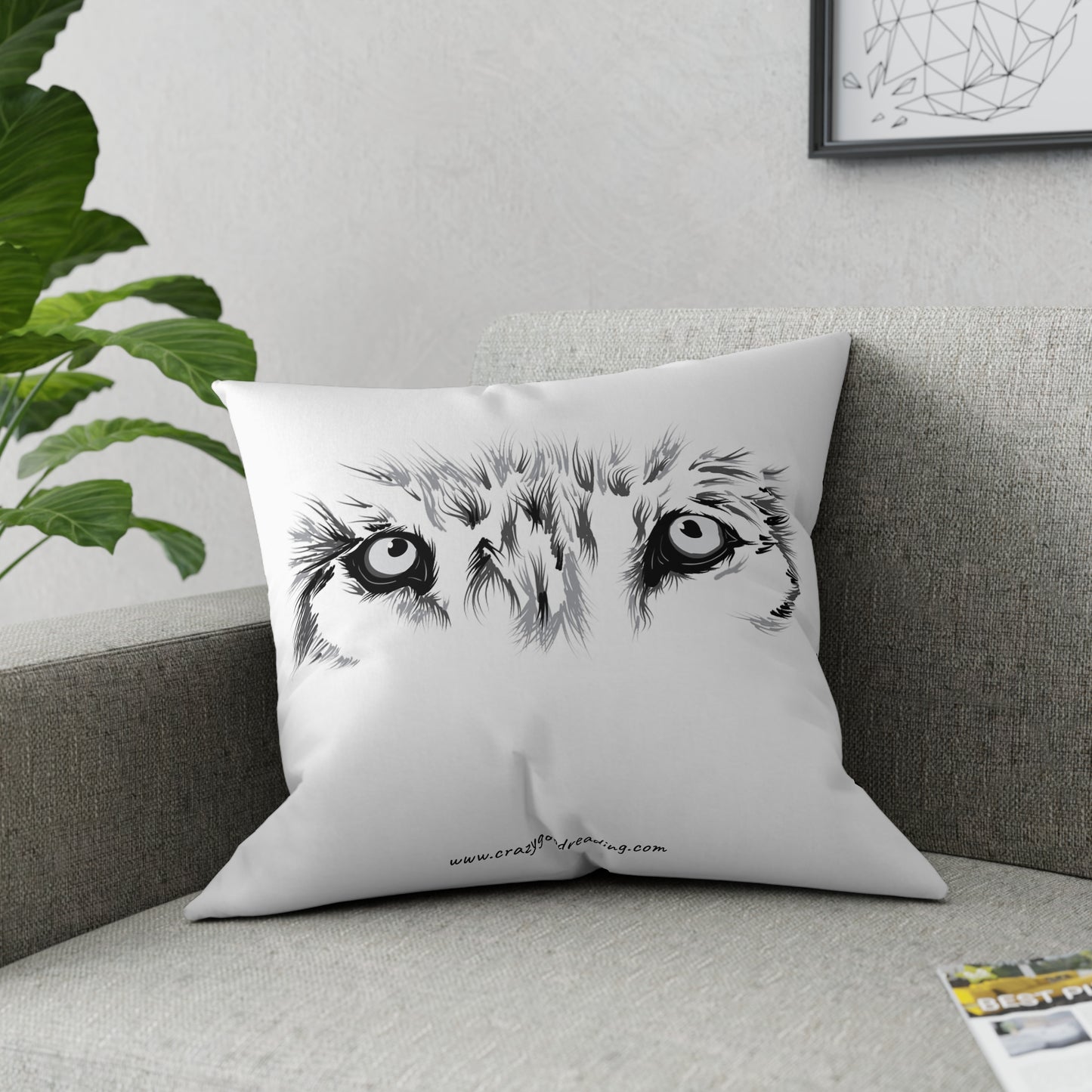 Broadcloth Pillow Wolf Eyes