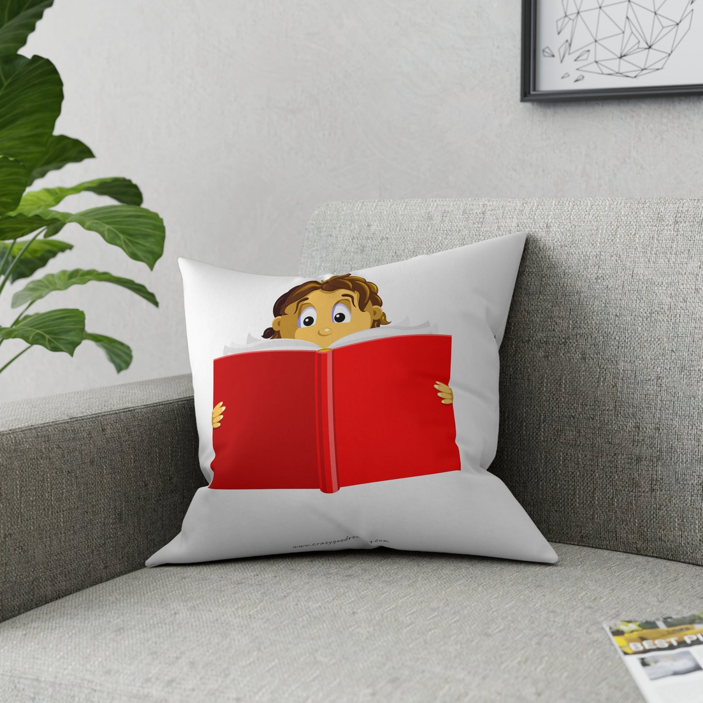 Broadcloth Pillow Girl Reading