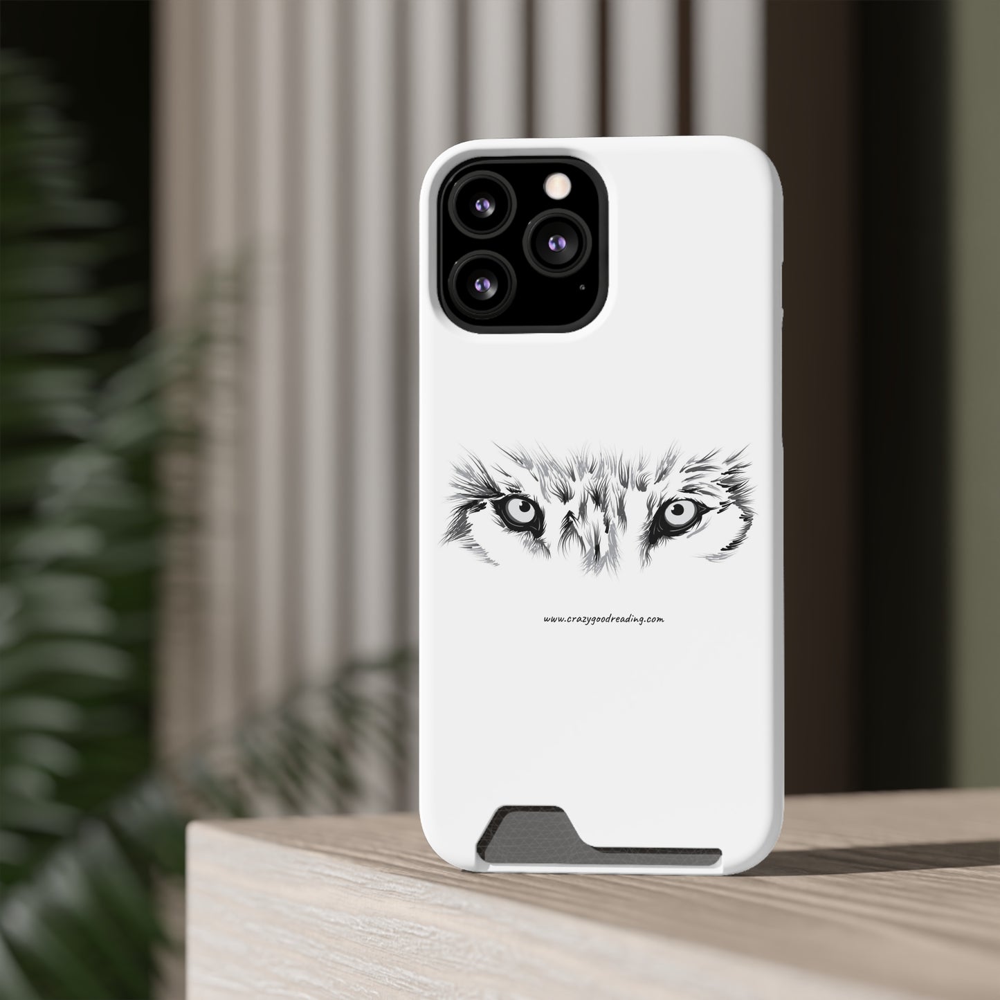 Phone Case With Card Holder "Wolf Eyes"