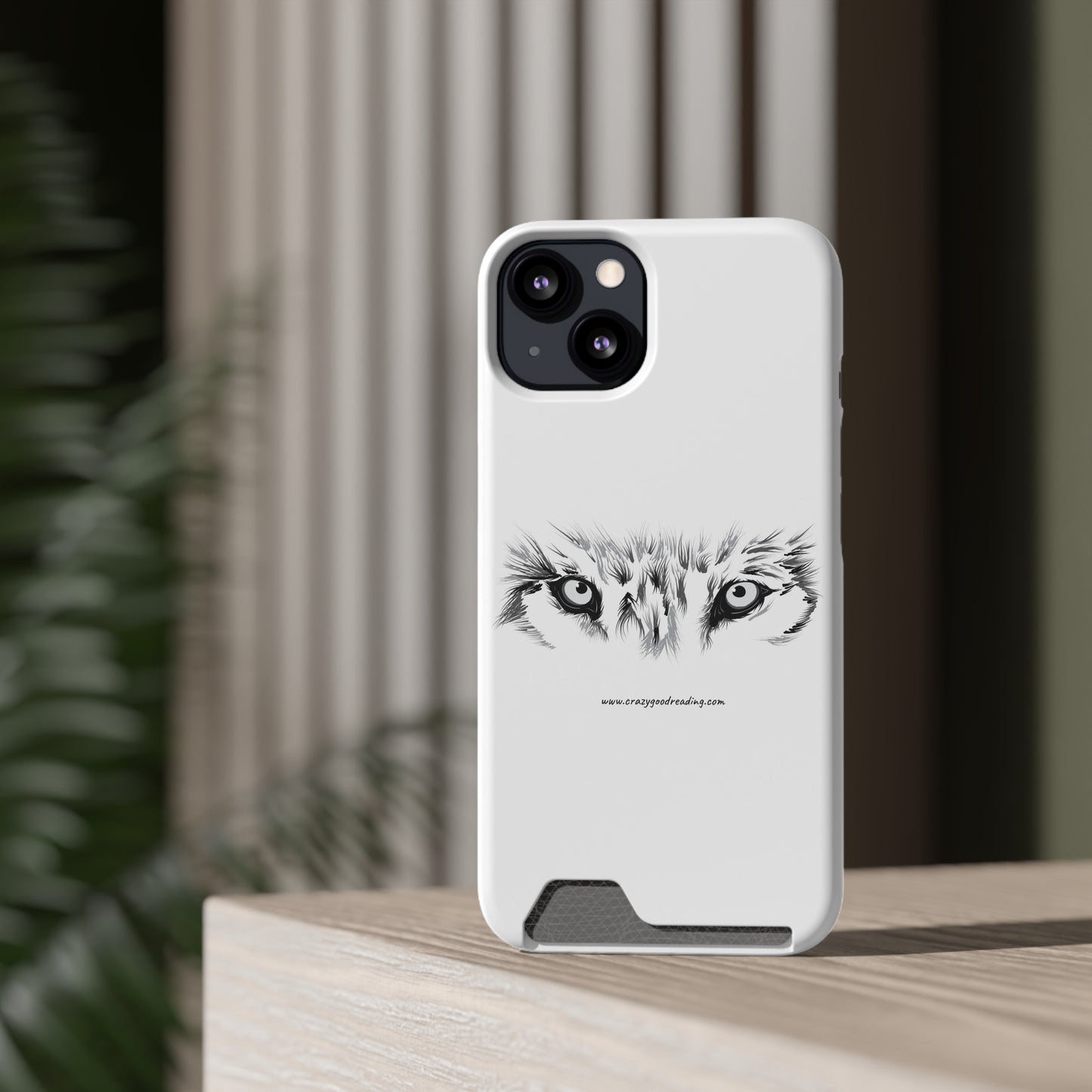 Phone Case With Card Holder "Wolf Eyes"